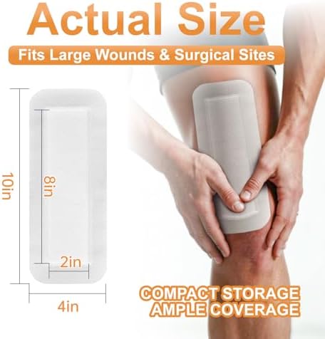 Carbou 4x10 inch surgical dressing pad showing the water-resistant adhesive border.