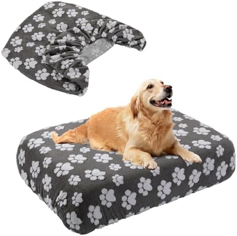 Balapet plush velvet replacement dog bed cover top close up paw print pattern