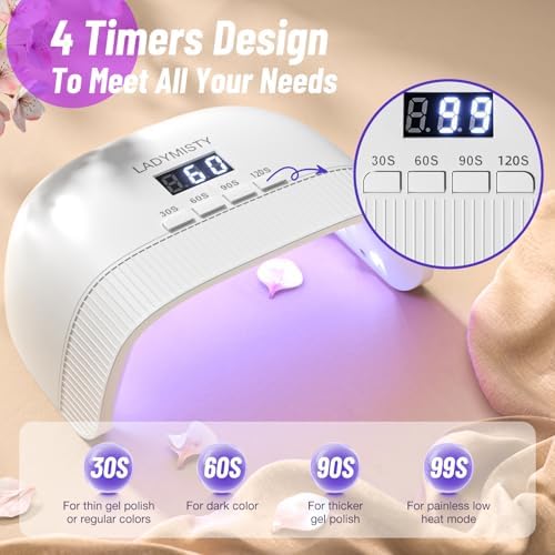 LadyMisty energy saving nail lamp showcasing the spacious rectangular layout suitable for pedicures.
