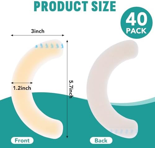 Elastic hydrocolloid skin adhesive tape strips laid out to show the half-ring shape.
