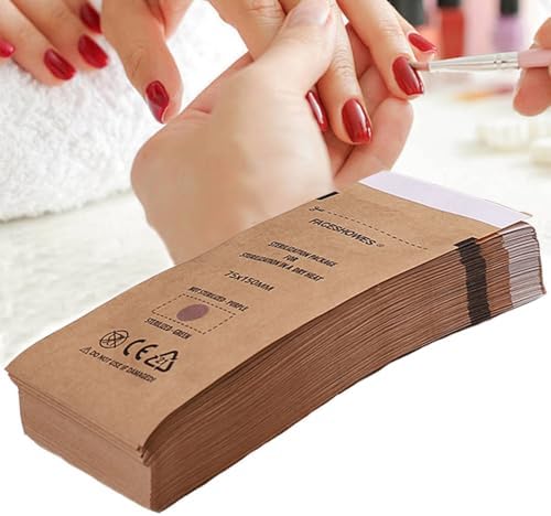 Self-sealing adhesive strip detail on kraft paper sterilization bag
