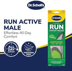 Dr. Scholl's Running Insoles showing reinforced arch support and foam cushioning.