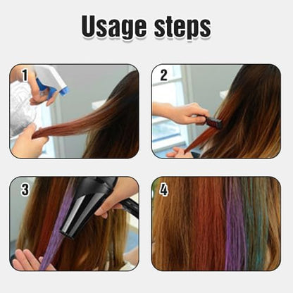VidFair hair chalk comb set packaging showing 10 colors