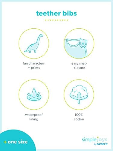 Simple Joys by Carter's 7-pack teething bibs showing snap button