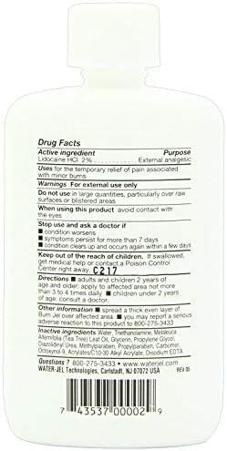 Water Jel topical cooling gel for minor burn pain relief application