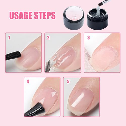Finished smooth natural nail after using repair protection gel