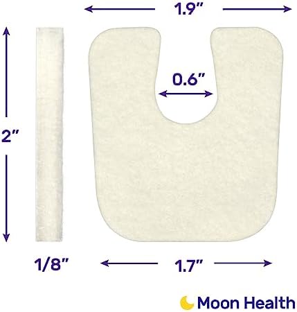 Side profile of medical grade felt pads showing thickness and adhesive layer
