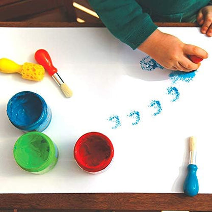 Ergonomic rounded plastic handles designed for toddler hands grip demonstration