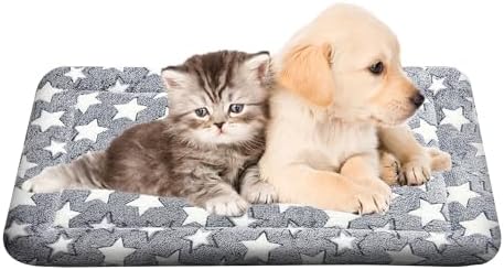 Grey plush pet crate mat showing the soft surface material texture
