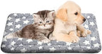 Grey plush pet crate mat showing the soft surface material texture