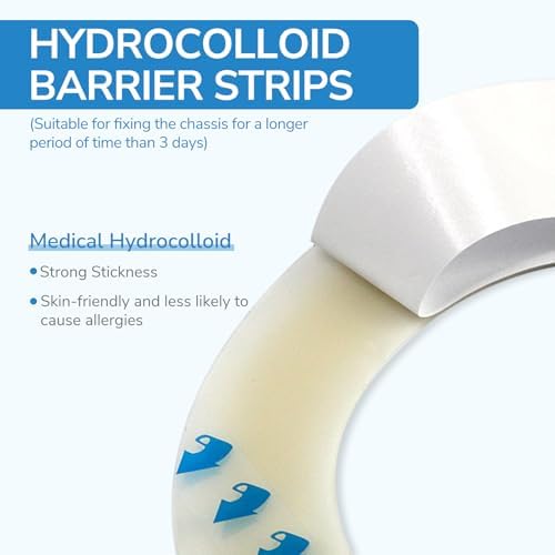 Skin friendly hydrocolloid tape for colostomy bag leakage protection closeup.