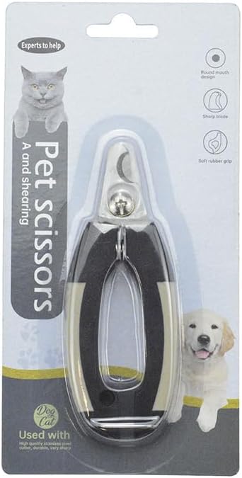 KUDCUOM professional dog nail trimmer khaki front view showing sharp stainless steel blades