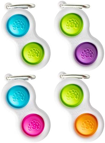 Fat Brain Toys Simpl Dimpl sensory toy packaging showing authentic import details
