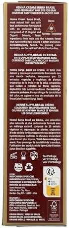 Surya Brasil Dark Brown henna hair dye texture display
