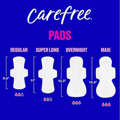 Close up of Carefree regular absorbency pads highlighting the soft breathable top layer