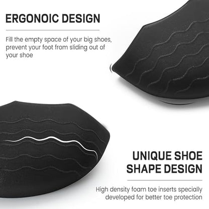 Ergonomic memory foam shoe inserts for preventing heel slippage.