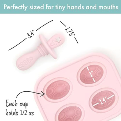Side view of the premium food grade PrimaStella baby popsicle mold packaging from USA