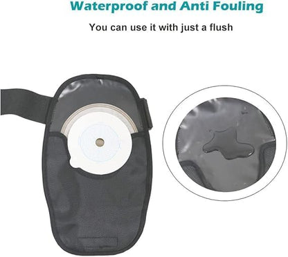 Close up of the U-shaped opening on a reusable colostomy bag cover