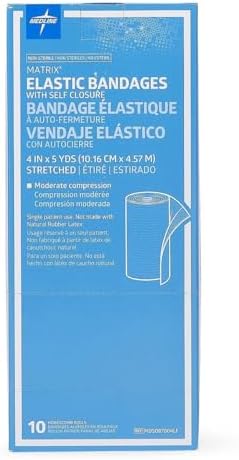 Close-up of Medline 4 inch elastic bandage showing breathable polyester cotton weave.