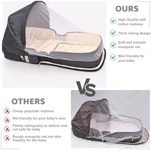 YVMVDV premium imported infant sleeper showcasing the skin friendly soft cotton fabric texture and sturdy safety walls.