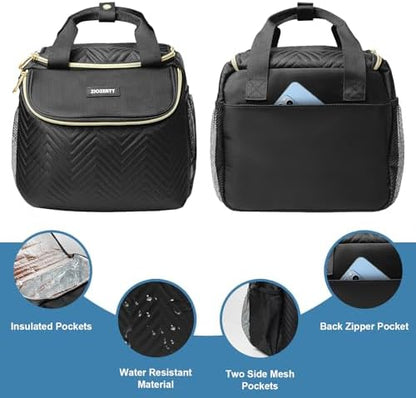 Top down view of Ziozertt travel bag showing organized compartments