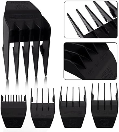 Close up of clipper guard teeth for precise hair trimming