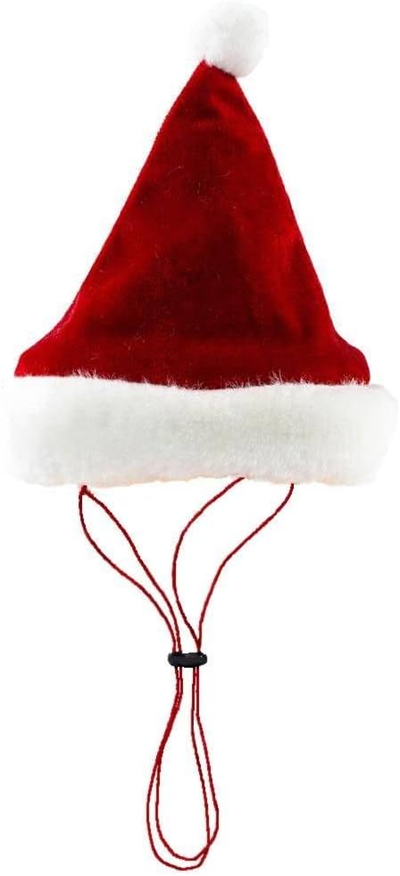 Huxley & Kent Santa pet hat front view for dogs and cats