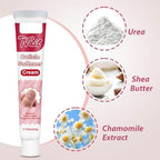 Manicure tool applying cream to nail cuticles
