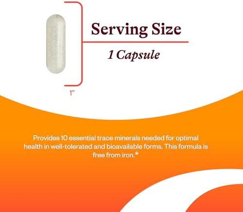 Seeking Health Trace Minerals Complex 30 capsules supplement facts panel and ingredient list