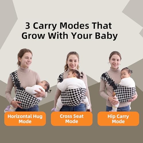 Lujifo toddler sling carrier folded compactly to demonstrate its travel friendly portable size