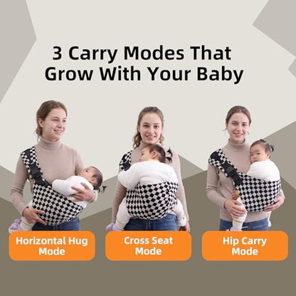Lujifo toddler sling carrier folded compactly to demonstrate its travel friendly portable size