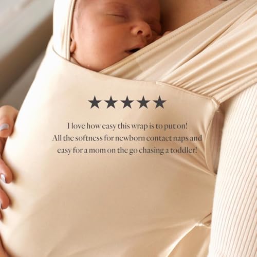 WildBird infant front carry wrap showing built in head support