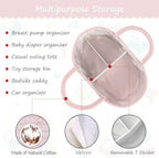 Side view of Comse diaper organizer with sturdy carrying handles