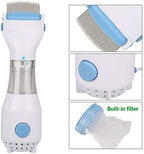 Quacc double sided flea and lice comb being used on hair section