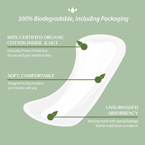 Organyc 20 count box of hypoallergenic and breathable cotton feminine liners.