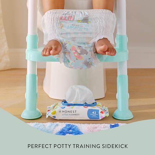The Honest Company plant-based toddler flushable wipes packaging details and ingredient list