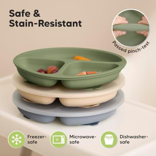 KeaBabies baby plates with lids for food storage