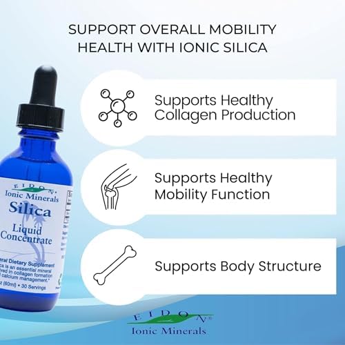 Eidon Liquid Silica Mineral Concentrate packaging highlighting its vegan and gluten free clean formula features