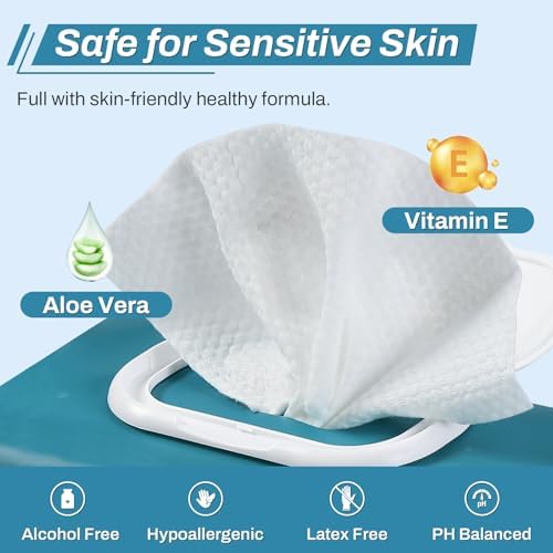 AOZITA disposable no rinse bed bath washcloths for adult incontinence cleansing