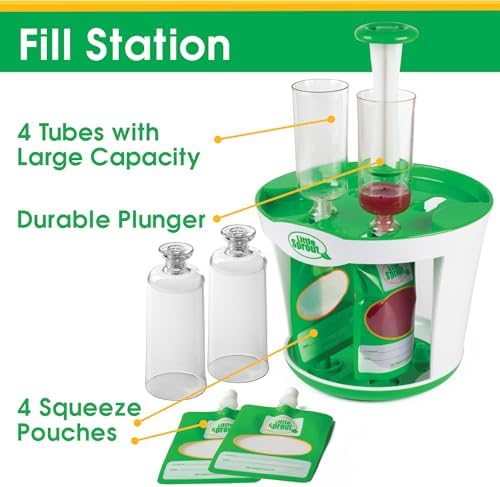 Close up view of the bisphenol A free plastic funnel attached to the toddler food filler kit.