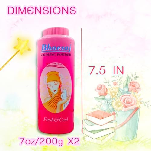 Bhaesaj Madam Aroma cooling powder 200 grams bottle for prickly heat relief.