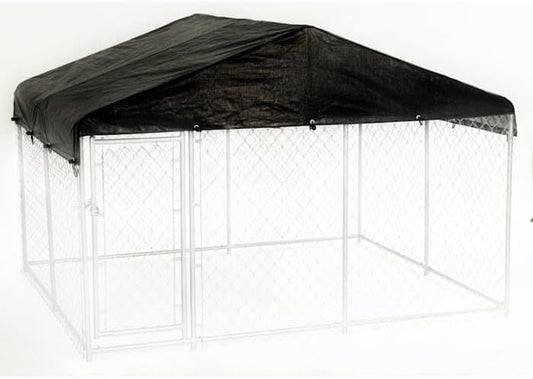 Lucky Dog WeatherGuard outdoor dog kennel cover front view heavy duty waterproof pet shelter roof