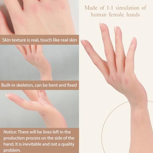 Kumiho silicone hand model used for nail art practice