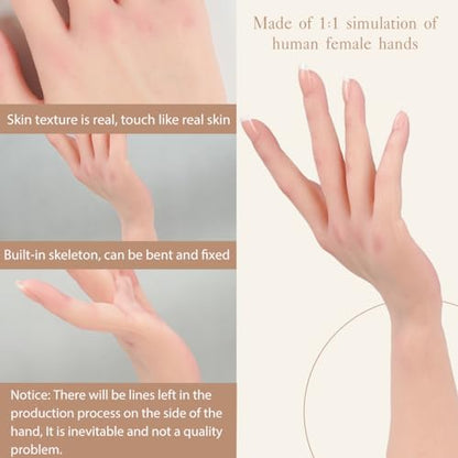 Kumiho silicone hand model used for nail art practice