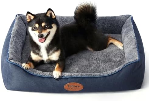 Tidore Orthopedic Dog Bed Medium Size Dog, Durable Egg Crate Foam Sofa Dog Bed with Washable Removable Cover, Waterproof Lining, Pet Beds for Medium Dogs, Navy - Image 2