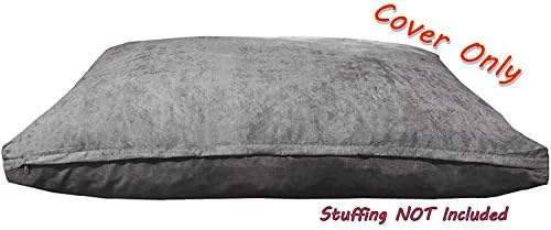 Imported Dogbed4less large gray replacement cover showing the durable zipper liner