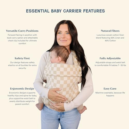 Ergonomic hip-healthy design of Ava & Oliver carrier