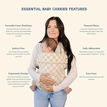 Ergonomic hip-healthy design of Ava & Oliver carrier