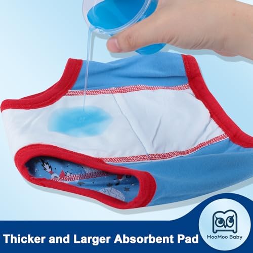 Close-up shot of the elastic waistband on MooMoo Baby absorbent cotton pee pants for independent toddler wear.