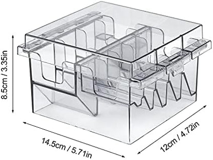Top down perspective of ERYUE professional salon blade storage case with dustproof lid open